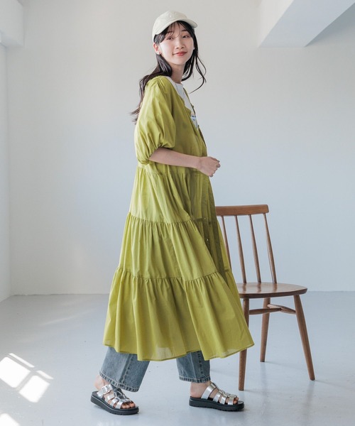 ローリーズファーム　マキシワンピ　春アウター LOWRYS FARM（ローリーズファーム）の「ボイルワンピース 989643