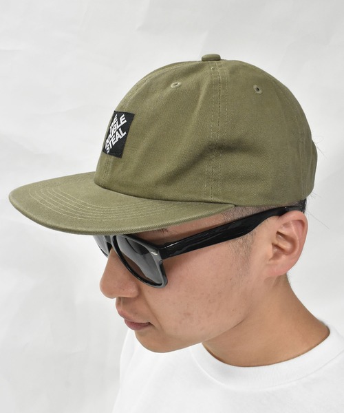 DOUBLE STEAL(ダブルスティール)の「ピスネーム フラットバイザーキャップ(キャップ・メンズ・ブラック/オリーブ/グレイッシュブルー・FREE)」の17枚目の写真
