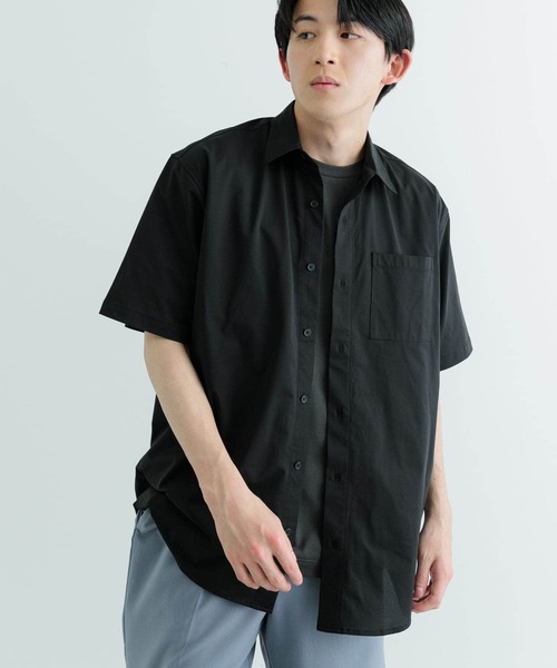 ITEMS URBANRESEARCH（アイテムズ アーバンリサーチ）の「『セットアップ対応』吸水速乾 ドットメッシュ 半袖シャツ（シャツ/ブラウス・メンズ・ブラック/カーキ/ブラウン系その他・MEDIUM/LARGE）」の7枚目の写真