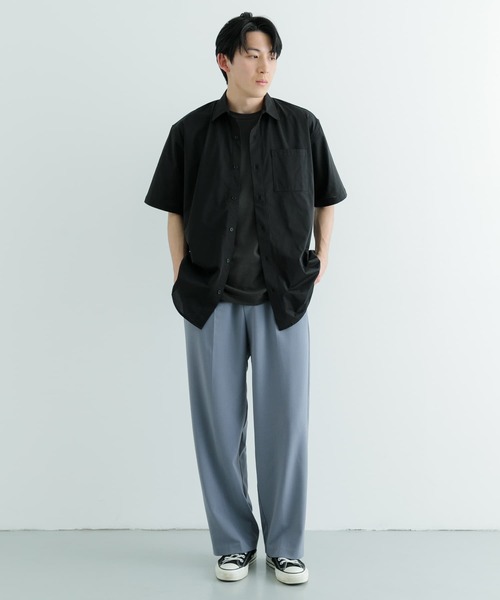 ITEMS URBANRESEARCH（アイテムズ アーバンリサーチ）の「『セットアップ対応』吸水速乾 ドットメッシュ 半袖シャツ（シャツ/ブラウス・メンズ・ブラック/カーキ/ブラウン系その他・MEDIUM/LARGE）」の12枚目の写真