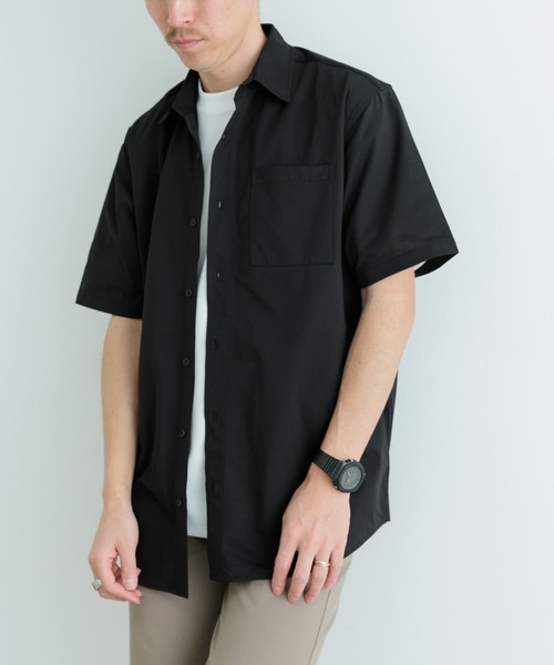 ITEMS URBANRESEARCH（アイテムズ アーバンリサーチ）の「『セットアップ対応』吸水速乾 ドットメッシュ 半袖シャツ（シャツ/ブラウス・メンズ・ブラック/カーキ/ブラウン系その他・MEDIUM/LARGE）」の14枚目の写真