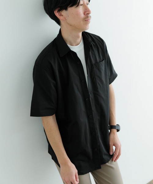 ITEMS URBANRESEARCH（アイテムズ アーバンリサーチ）の「『セットアップ対応』吸水速乾 ドットメッシュ 半袖シャツ（シャツ/ブラウス・メンズ・ブラック/カーキ/ブラウン系その他・MEDIUM/LARGE）」の15枚目の写真