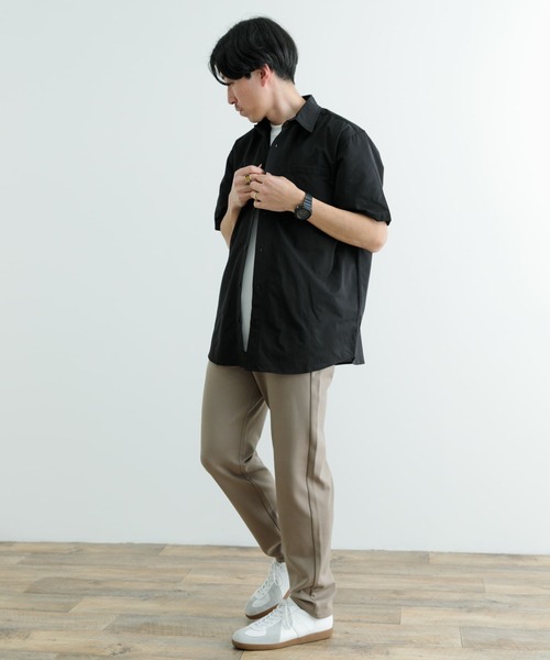 ITEMS URBANRESEARCH（アイテムズ アーバンリサーチ）の「『セットアップ対応』吸水速乾 ドットメッシュ 半袖シャツ（シャツ/ブラウス・メンズ・ブラック/カーキ/ブラウン系その他・MEDIUM/LARGE）」の17枚目の写真