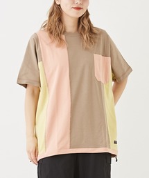 CUBE SUGAR（キューブシュガー）の「コットンカットソー配色切替裾スピンドルTシャツ（Tシャツ/カットソー）」