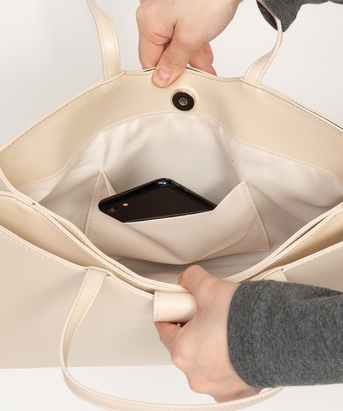 SVEC（シュベック）の「スクエアトートバッグ / ハンドバッグ（トートバッグ・レディース・ブラック/ホワイト/ブラウン・FREE）」の16枚目の写真