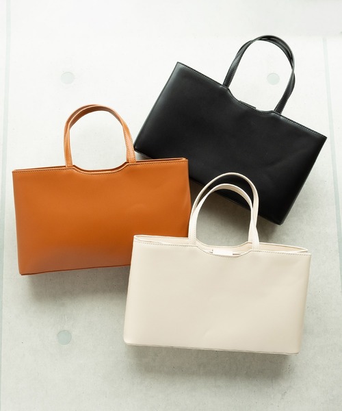 SVEC（シュベック）の「スクエアトートバッグ / ハンドバッグ（トートバッグ・レディース・ブラック/ホワイト/ブラウン・FREE）」の6枚目の写真