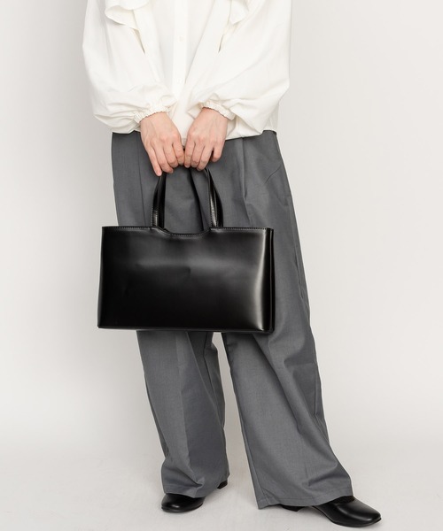 SVEC（シュベック）の「スクエアトートバッグ / ハンドバッグ（トートバッグ・レディース・ブラック/ホワイト/ブラウン・FREE）」の4枚目の写真