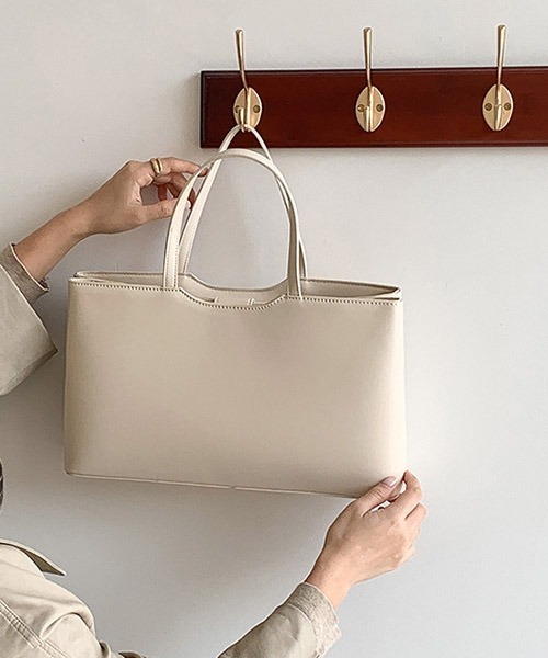 SVEC（シュベック）の「スクエアトートバッグ / ハンドバッグ（トートバッグ・レディース・ブラック/ホワイト/ブラウン・FREE）」の5枚目の写真