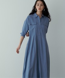 【LARUTA】R/麻ミリタリーシャツワンピース