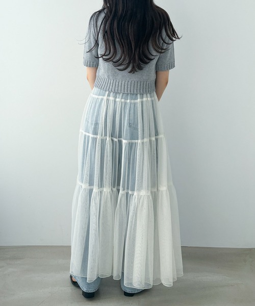 Heather(ヘザー)の「フロントロゴニット(半袖) 118750(ニット/セーター・レディース・オフホワイト/グレー/ブルー・FREE)」の14枚目の写真