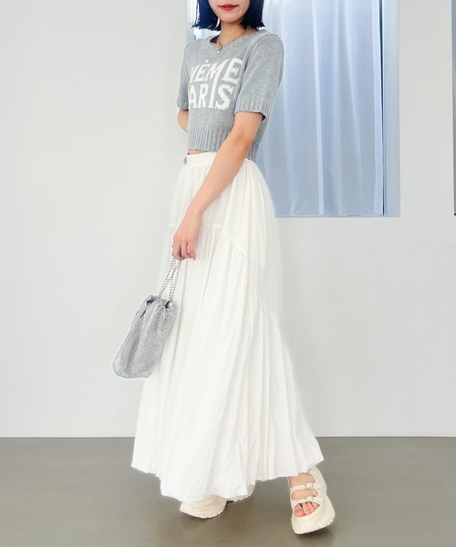 Heather(ヘザー)の「フロントロゴニット(半袖) 118750(ニット/セーター・レディース・オフホワイト/グレー/ブルー・FREE)」の22枚目の写真