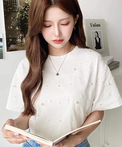 セール】パールミックス半袖Tシャツ（Tシャツ/カットソー