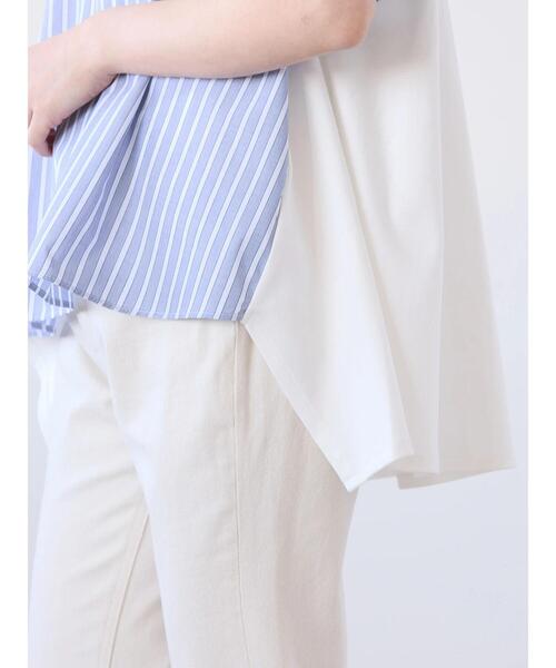 セール】異素材バックタックドッキングプルオーバー（Tシャツ