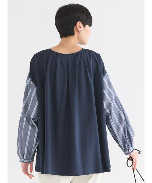 セール】異素材バックタックドッキングプルオーバー（Tシャツ