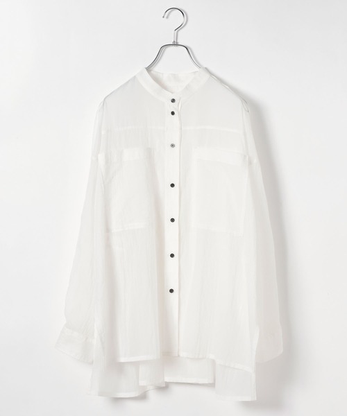 HEREIAM（ヘレイアム）の「【HEREIAM】撥水／フォグシアーオーバーシャツ（シャツ/ブラウス・レディース・ホワイト/ブラック・FREE）」の22枚目の写真