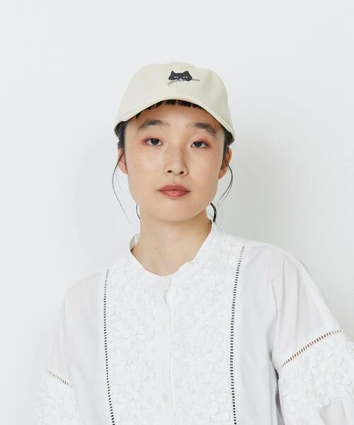 LOISIR（ロワズィール）の「ペロネコキャップ（キャップ・レディース・アイボリー/チャコールグレー・FREE）」の4枚目の写真