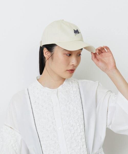 LOISIR（ロワズィール）の「ペロネコキャップ（キャップ・レディース・アイボリー/チャコールグレー・FREE）」の5枚目の写真