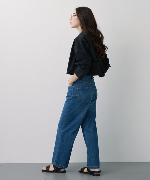 saloon（サルーン）の「SALOON(サルーン)/ショート丈長袖シャツ（シャツ/ブラウス・レディース・ブルー/ホワイト/ブラック・FREE）」の16枚目の写真