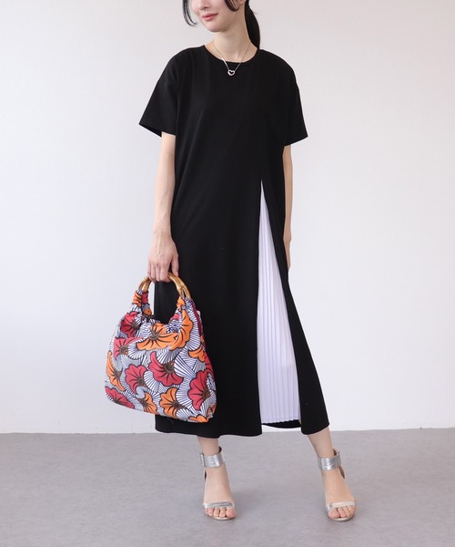 Three Four Time(スリーフォータイム)の「『2枚セット』サイドスリットワンピース×プリーツワンピース(ワンピース・レディース・ブラック/ブルー/グリーン・FREE)」の9枚目の写真