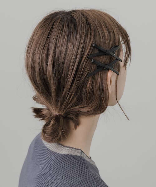 SMELLY（スメリー）の「フェイクレザーリボン2セットピン（ヘアピン・レディース・シルバー/ブラック・-）」の11枚目の写真