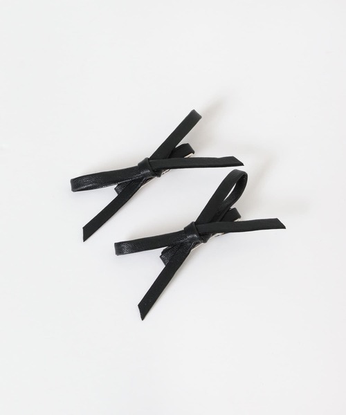 SMELLY（スメリー）の「フェイクレザーリボン2セットピン（ヘアピン・レディース・シルバー/ブラック・-）」の13枚目の写真