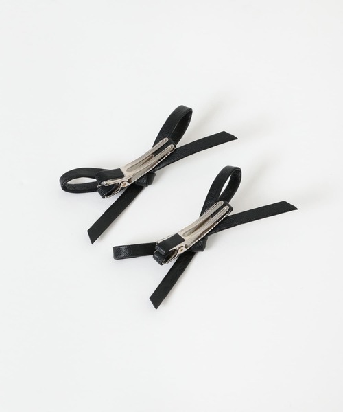 SMELLY（スメリー）の「フェイクレザーリボン2セットピン（ヘアピン・レディース・シルバー/ブラック・-）」の14枚目の写真