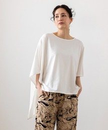 バックシフォン切替Tシャツ