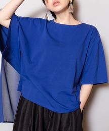 バックシフォン切替Tシャツ