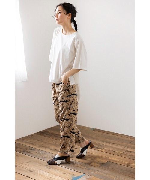OSMOSIS(オズモーシス)の「バックシフォン切替Tシャツ(Tシャツ/カットソー・レディース・ブラック/ホワイト/ブルー・ONE SIZE)」の6枚目の写真