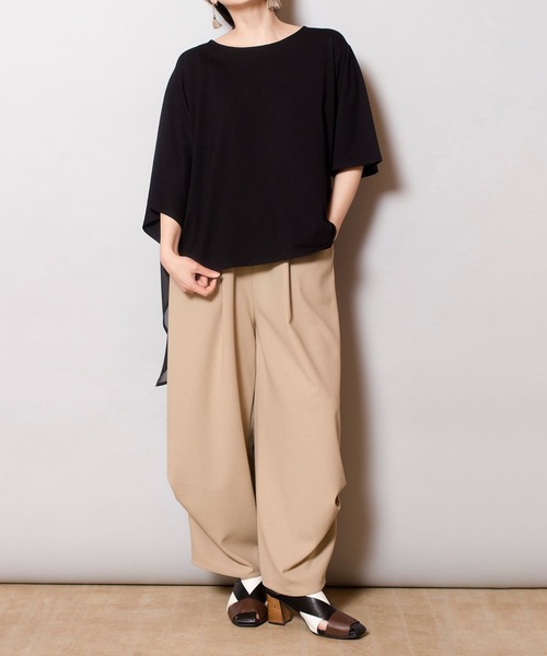 OSMOSIS(オズモーシス)の「バックシフォン切替Tシャツ(Tシャツ/カットソー・レディース・ブラック/ホワイト/ブルー・ONE SIZE)」の10枚目の写真