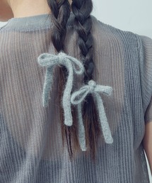GOLDY(ゴールディ)のニット リボン ダブル ヘアカフ(ヘアゴム)