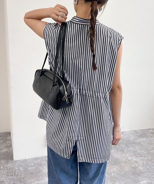 fredy emue（フレディエミュ）の「ミリタリーシャツジレ（ベスト・レディース・オフホワイト/ブルー系その他/ブラック・38）」の7枚目の写真