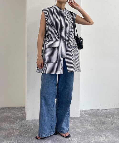 fredy emue（フレディエミュ）の「ミリタリーシャツジレ（ベスト・レディース・オフホワイト/ブルー系その他/ブラック・38）」の11枚目の写真