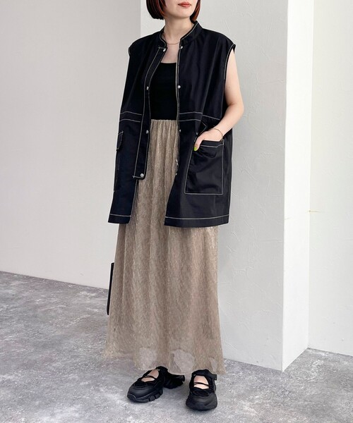 fredy emue（フレディエミュ）の「ミリタリーシャツジレ（ベスト・レディース・オフホワイト/ブルー系その他/ブラック・38）」の14枚目の写真