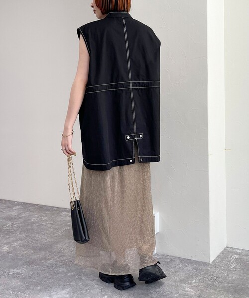 fredy emue（フレディエミュ）の「ミリタリーシャツジレ（ベスト・レディース・オフホワイト/ブルー系その他/ブラック・38）」の16枚目の写真