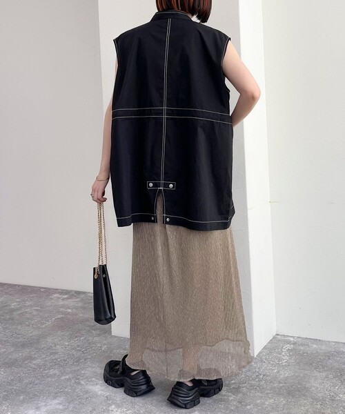 fredy emue（フレディエミュ）の「ミリタリーシャツジレ（ベスト・レディース・オフホワイト/ブルー系その他/ブラック・38）」の17枚目の写真