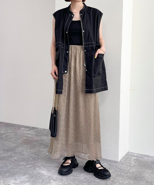 fredy emue（フレディエミュ）の「ミリタリーシャツジレ（ベスト・レディース・オフホワイト/ブルー系その他/ブラック・38）」の18枚目の写真