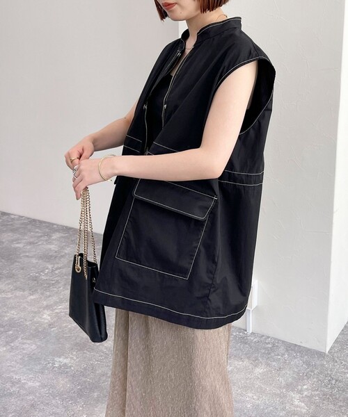 fredy emue（フレディエミュ）の「ミリタリーシャツジレ（ベスト・レディース・オフホワイト/ブルー系その他/ブラック・38）」の20枚目の写真