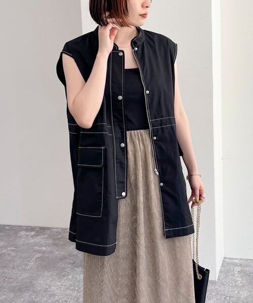 fredy emue（フレディエミュ）の「ミリタリーシャツジレ（ベスト・レディース・オフホワイト/ブルー系その他/ブラック・38）」の22枚目の写真