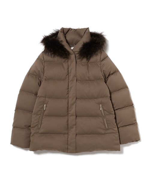 【美品】ビーミングバイビームス　河田ダウン　ミドル　ラクーンファー　トープ 河田 ミドル ダウンジャケット（S～L）（ダウンジャケット/コート）｜B