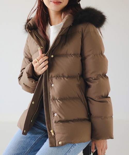 B:MING by BEAMS（ビーミングバイビームス）の「河田 ミドル ダウンジャケット（S～L）（ダウンジャケット/コート・レディース・ネイビー/ベージュ/ブラック・LARGE/MEDIUM/SMALL）」の8枚目の写真