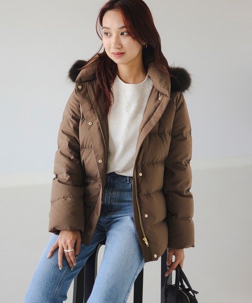 B:MING by BEAMS ブラウン ダウンジャケット M　河田ダウン　新品 河田 ミドル ダウンジャケット（S～L）（ダウンジャケット