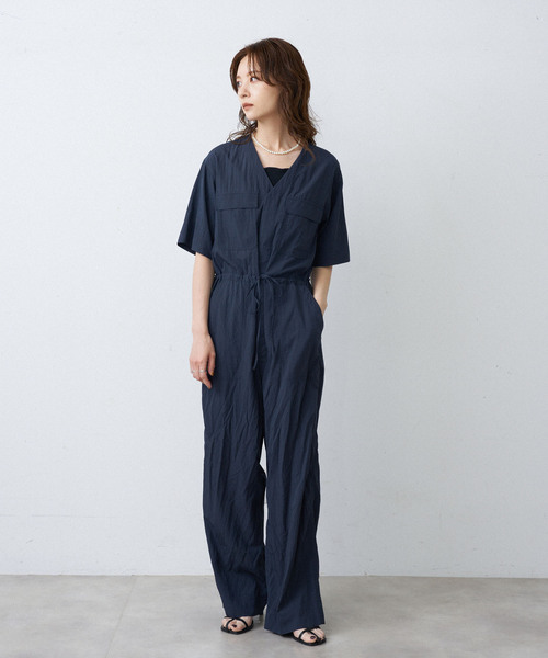 ソラモナVネックオールインワンタグ付き新品 タグ付】SENSE OF PLACE サテンVネックオールインワン M - メルカリ