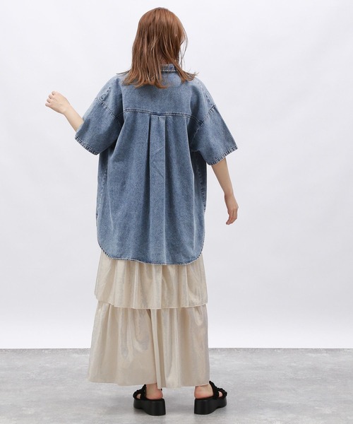 LAKOLE（ラコレ）の「ケミカルウォッシュシャツ半袖 / 128640（シャツ