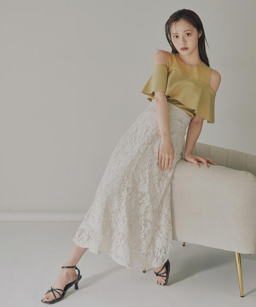 PROPORTION BODY DRESSING（プロポーションボディドレッシング）の「デコルテシアーフレアニット / 1214270706（ニット/セーター・レディース・ブラウン系その他/イエロー/ブラック・FREE）」の9枚目の写真