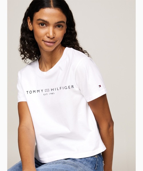 TOMMY HILFIGER(トミーヒルフィガー)の「ニートクルーネックTシャツ(Tシャツ/カットソー・レディース・ホワイト/ネイビー・SMALL/MEDIUM/X-SMALL)」の11枚目の写真