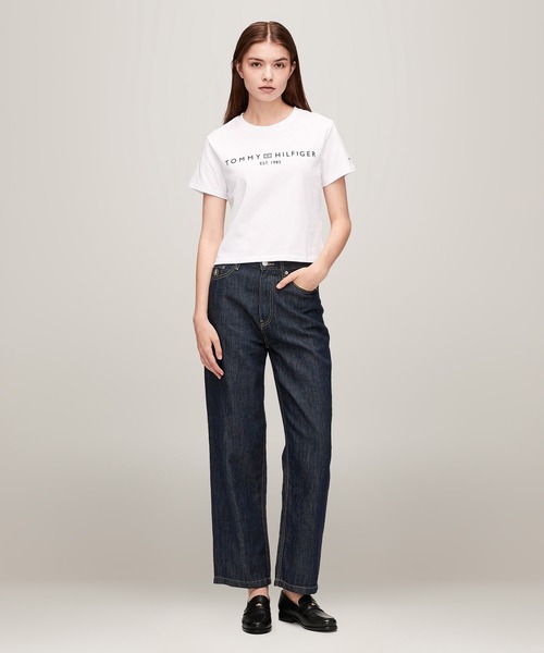 TOMMY HILFIGER(トミーヒルフィガー)の「ニートクルーネックTシャツ(Tシャツ/カットソー・レディース・ホワイト/ネイビー・SMALL/MEDIUM/X-SMALL)」の3枚目の写真