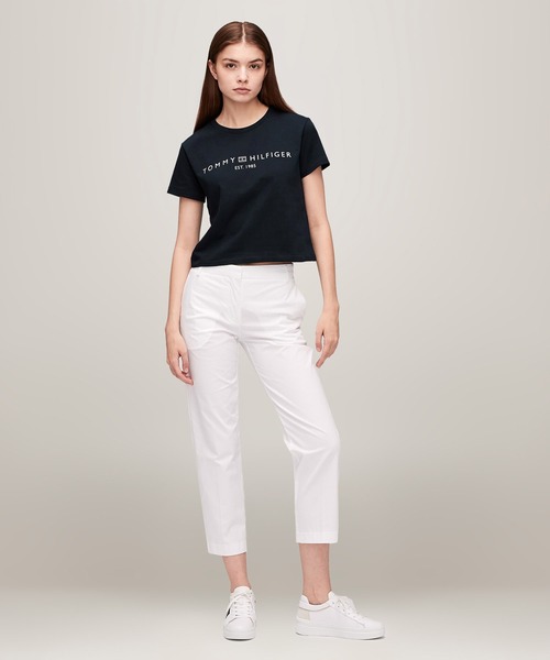 TOMMY HILFIGER(トミーヒルフィガー)の「ニートクルーネックTシャツ(Tシャツ/カットソー・レディース・ホワイト/ネイビー・SMALL/MEDIUM/X-SMALL)」の6枚目の写真