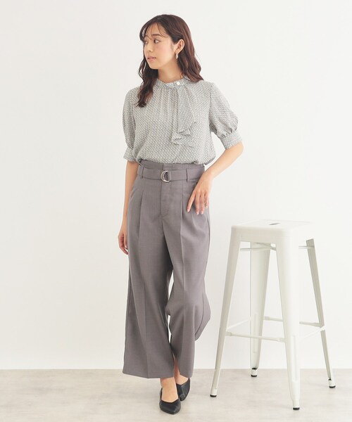 index（インデックス）の「◆アシメボウタイブラウス【洗濯機洗い可/イージーアイロン】（シャツ/ブラウス・レディース・ナチュラル/ホワイト系3/ネイビー・40/38/42/36）」の13枚目の写真