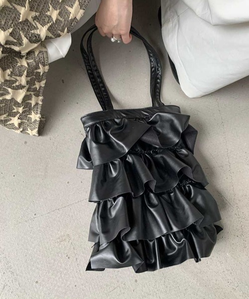 Vipoa（ヴィポア）の「tiered frill mini tote（トートバッグ・レディース・ブラック/シルバー・FREE）」の17枚目の写真
